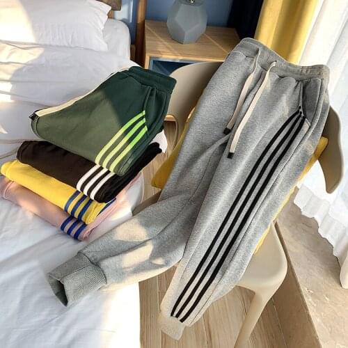 Jvzkass 2020 autumn and winter trousers women thickening plus velvet sports pants womens pants loose feet guard pants Z342