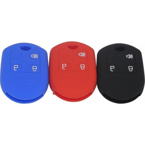 Kutery 3BTN Silicone Colorful Remote Car Key Case For Ford Windstar Edge Explorer Ranger Expedition Mustang Protection Replace