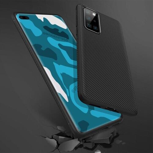 Lenuo for Huawei P40 Lite P40 Pro Case Cover Shockproof Soft TPU Carbon Fiber Brushed Back Cover