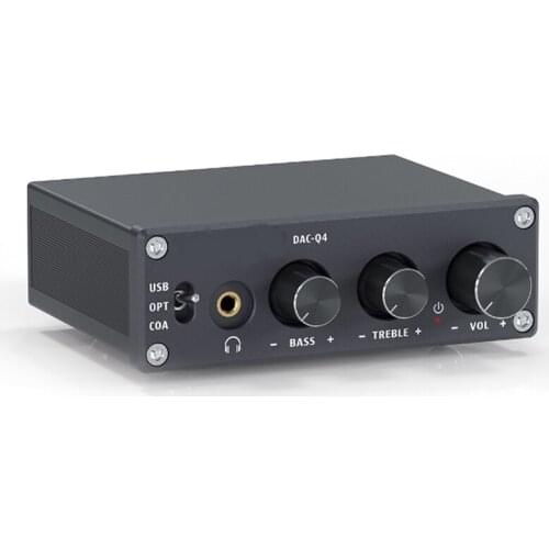 Mini Stereo Dac and Headphone Amplifier 24 Bit/192 Khz Usb/Optical/Coaxial To Rca Aux for Home/Active Speakers