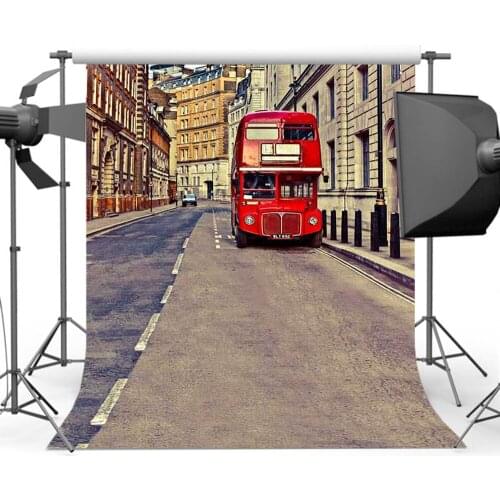 Mehofoto Classic Street Photo Booth Backdrop for Photography Bus Background for Pictures Booth Studio F-1488