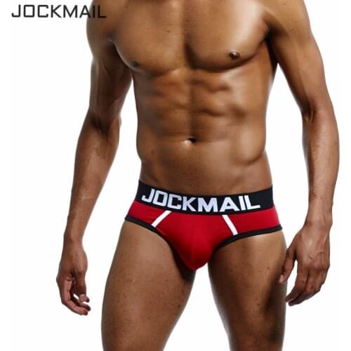JOCKMAIL Brand 4 Value Packs Men Underwear Briefs Cotton Breathable Sexy U convex penis Gay Underwear Underpants Male panties