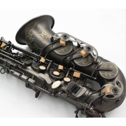 MARGEWATE Eb Tune Alto Saxophone Musical Instrument Unique Brass Black Nickel Plated Sax New Arrival E Flat Sax with Case