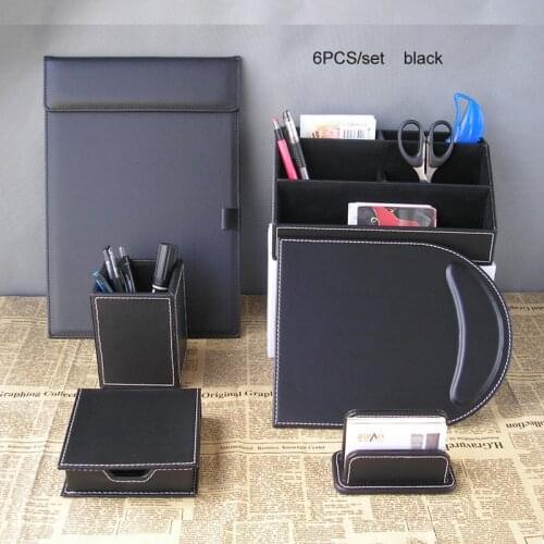 Office desk stationery organizer set filing pen holder A4 conference file folder pen box mouse pad card stand note paper case