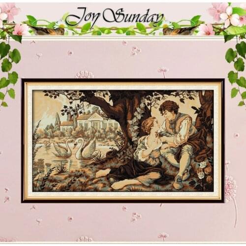 The Swan lake and the lovers Counted Cross Stitch 11CT 14CT Cross Stitch Set Wholesale Cross-stitch Kit Embroidery Needlework