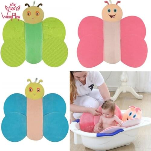 New Cute Animal Cartoon Baby Bath Cushion Newborn Bath Tub Baby Floral Foldable Bath Pillow Baby Non-Slip Bathtub Mat #C
