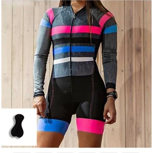 New Breathable Professional Triathlon Suit Long-sleeved Cycling Suits Ladies Racing Suit Tight-fitting Womens Cycling Jumpsuit