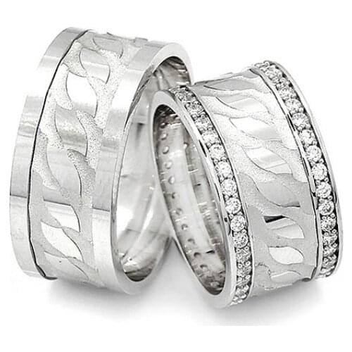 Couple Wedding Ring Sterling Silver 925 Woman And Man Luxury Jewelry Bands Fashion Engagement Anniversary Ancient Greek Model