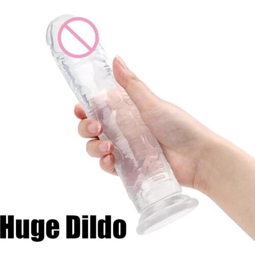 Huge Realistic Soft Jelly Dildo Anal Butt Plug Dick Penis Suction Cup Adult Masturbator Sex Toys for Women Men Couple Massage