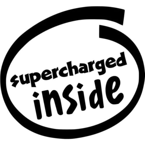 15.5X14.1CM SUPERCHARGED INSIDE Originality Black/Silver Vinyl Decal Car Sticker Car-styling
