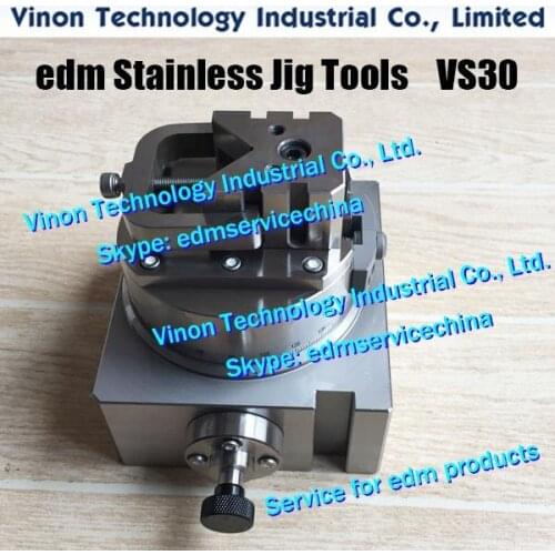 EDM Tooling Fixtures VS30 can process Rod Ø0-Ø30mm, Wire EDM Vise indexing plate WX-30 Stainless Steel EDM Vise 2109224, 0205236