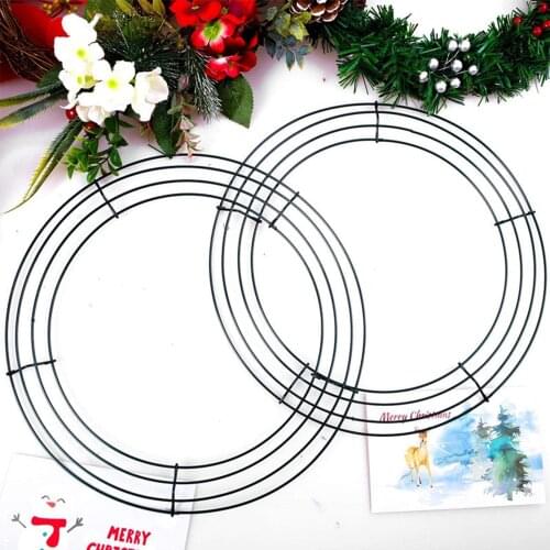 Easter Wreath Iron Ring Wedding Party Decor Supplies 20-40cm Artificial DIY Floral Hoop Crafts Valentines Day Hanging Ornament