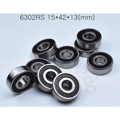 6302RS 15*42*13(mm) 1Piece free shipping bearings 6302 6302RS chrome steel deep groove bearing