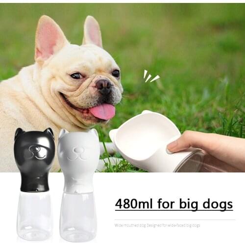 480 ML Portable Pet Water Bottle For Dogs French Bulldog Pug Travel Puppy Cat Drinking Bowl Outdoor Pet Water Dispenser Feeder
