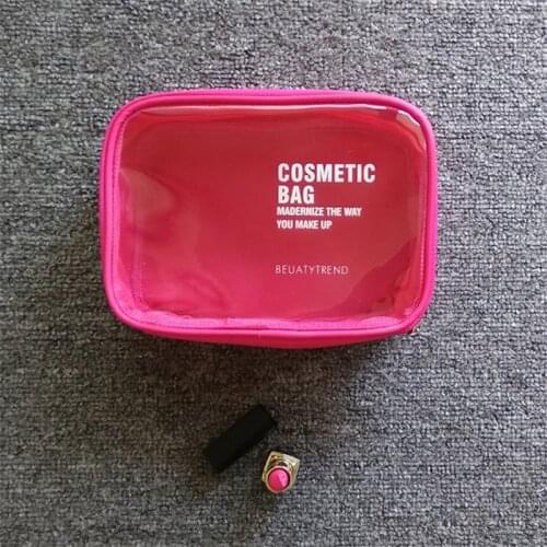 Waterproof Transparent PVC Bath Cosmetic Bag Women Make Up Case Travel Zipper Makeup Beauty Wash Organizer Toiletry Storage Kit