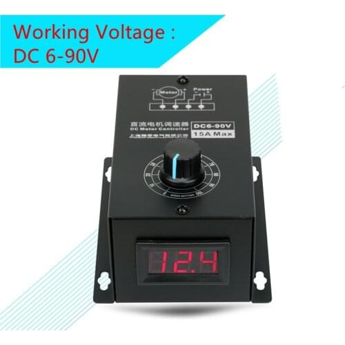 Adjustable DC Motor controller Governor 6v12v24v36v48v60v72v90v Universal Forward and Reverse PWM Module 15A Speed Controller