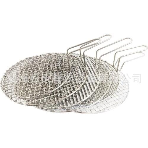 Barbecue grill grate Stainless steel mesh plate Cross-flower grille grill grill grate with handle Charcoal grill grill mesh
