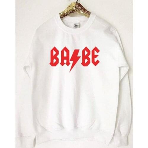 Skuggnas New Arrival Rock Babe Sweatshirt Heavy Metal Babe Jumper Babe Sweatshirt Rock Band Inspired Women Fashion Jumper