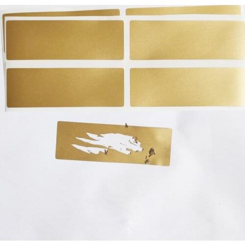 New SCRATCH OFF Sticker 20x60mm 100pcs Gold Adhesive Stickers For Hand Made Game Cards