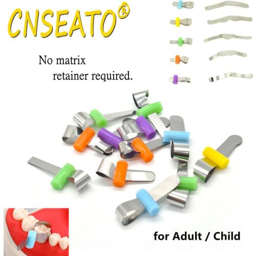 CNSEATO Dental Forming Sheet Orthodontic Sectional Contoured Metal Matrix Material Polyester Matrice Dentist Locator Set