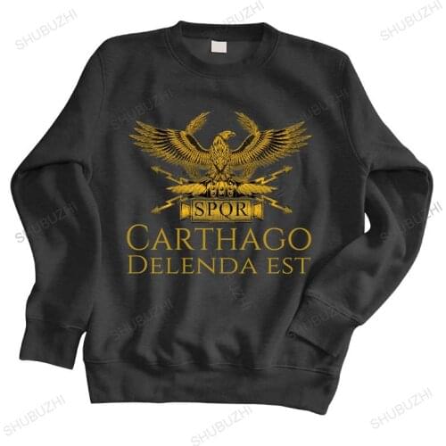 Men streetwear sweatshirt spring shubuzhi Ancient Classical Roman History Carthago Delenda Est Latin Quote SPQR hoodies Imperial
