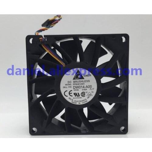 DELTA FFB0812SH DW014-X00 A00 80*80*25 12V 0.60A fan 4 line 5 pin socket