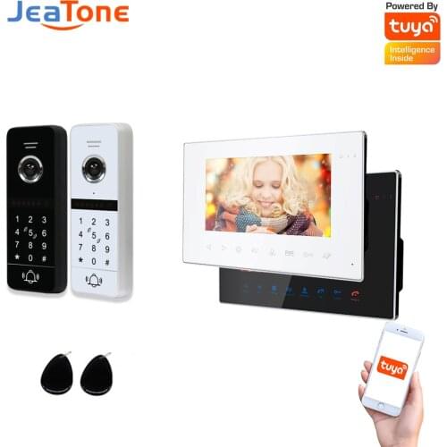 Doornanny WiFi Video Intercom Kit Villa Apartment 2Doors 2Doorbells 2Doorphone Video Call AHD 960P Tuya APP Remote Unlock