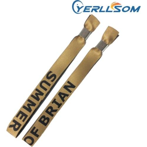 YERLLSOM 1500PCS/lot Customized Personalized custom fabric wristbands with woven logo for events F0504032
