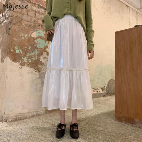 Skirts Women Sexy Female Clothing Preppy All-match Korean Style Loose Vintage Solid Fashion Ulzzang Elegant Streetwear Simple