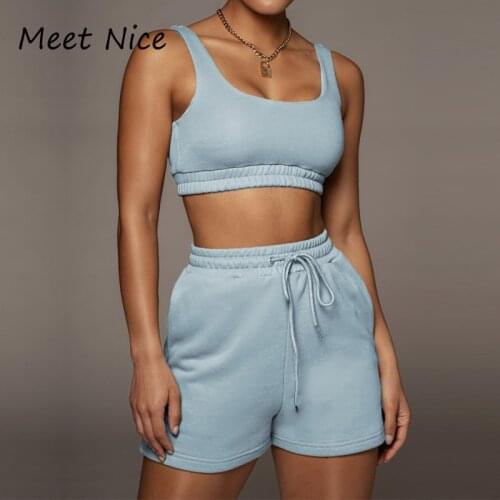2 Two Piece Shorts Sets Summer Ruched Elastic Waist Tie up 2 Layer Stretch Tank Top Loungewear Women Casual Tracksuit