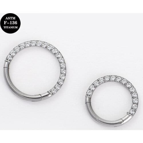 16G Implant Grade Titanium ASTM F136 Circular Barbell Horseshoe Body Jewelry Nose Lobe Lip Piercings Septum Clicker Ring