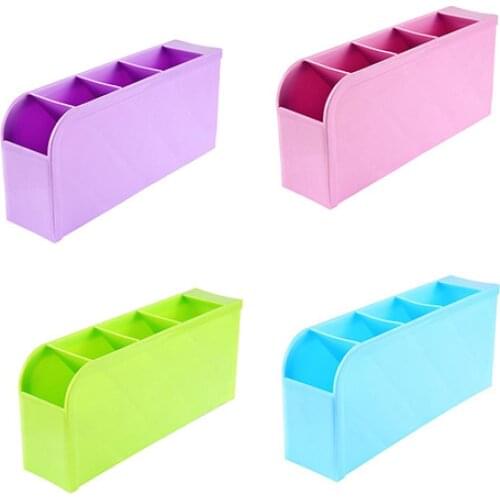 2021 Multifunction Plastic Socks Tableware Organizer Storage Organizer 4 Grids Stand Box For Ties Socks Bra Underwear Organizer