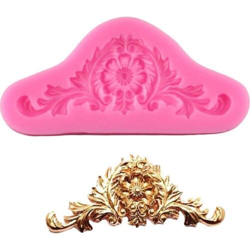 3D Baroque Crown Silicone Mold DIY Vintage Relief Cake Border Fondant Cake Decorating Tools Candy Clay Chocolate Gumpaste Moulds