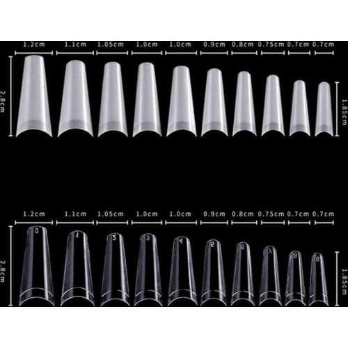 500Pcs False Nails French Press on Nail Tips DIY Nail Salon Tools 10 Sizes