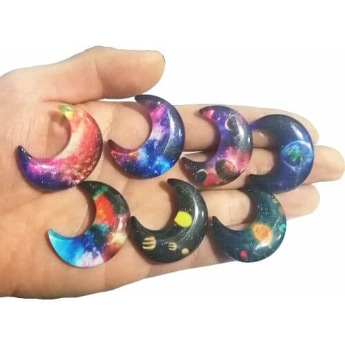 7 / 14 / 21 Pcs Moon blossom pattern Resin Cabochon Scrapbooking Ornaments Diy Phone Case Hair Ornament Earrings Accessories