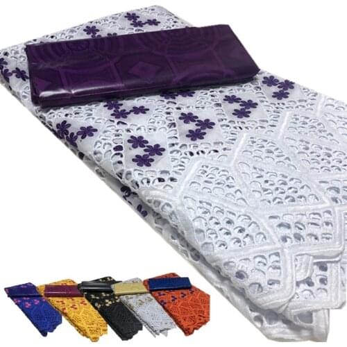 African ghalia bazin riche swiss lace fabric 2020 latest design swiss voile lace fabric with bazin brocade 2.5+2.5yards/lot