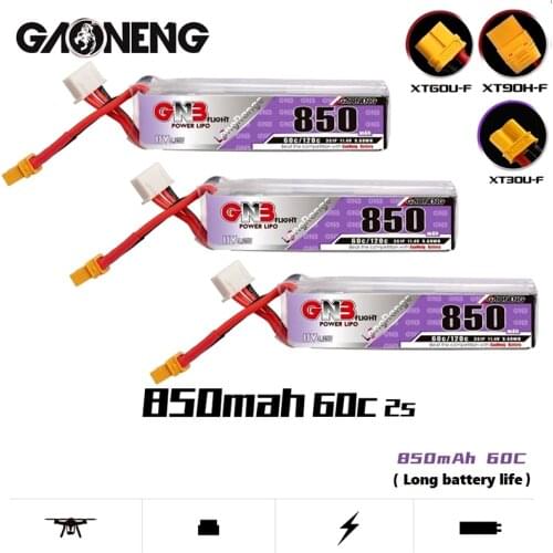 3PCS/Set GNB 3S 11.4V HV LiPo Battery 850mAh XT30U-F/XT60U-F Plug 60C MAX 120C For RC Quadrotor Airplane FPV Racing Drone Parts