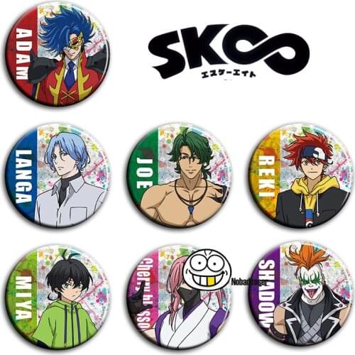 Anime SK8 The Infinity SK EIGHT Cherry Blossom 58mm Badge Medal LANKA MIYA SHADOW JOE Brooch Pins Itabag Pendant Student Gift