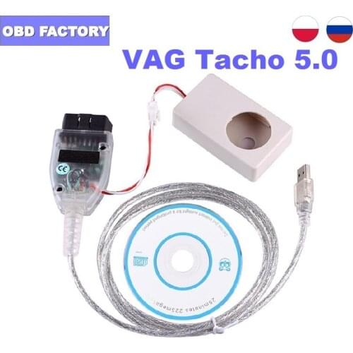 Newest For VAG TACHO USB 5.0 USB Version OBD2 Car Diagnostic Tool FTDI FT245RL Vag Tacho 5.0 Latest Version MCU 24C32 24C64