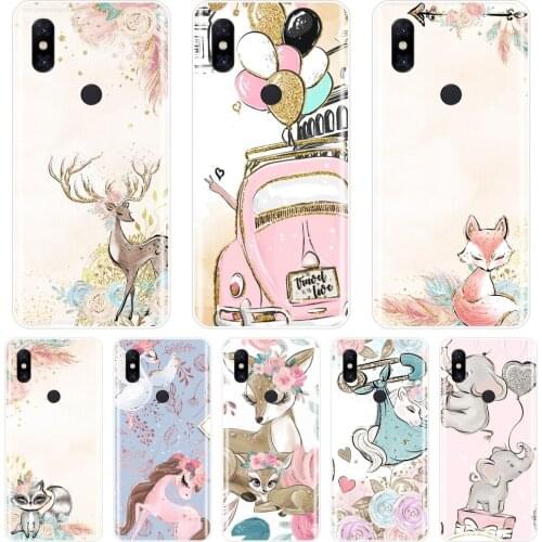 Back Cover For Xiaomi Mi Max Mix 1 2 2S 3 Soft Silicone Unicorn Flower Elephant Horse Case For Xiaomi Mi Note 1 2 3 Phone Case