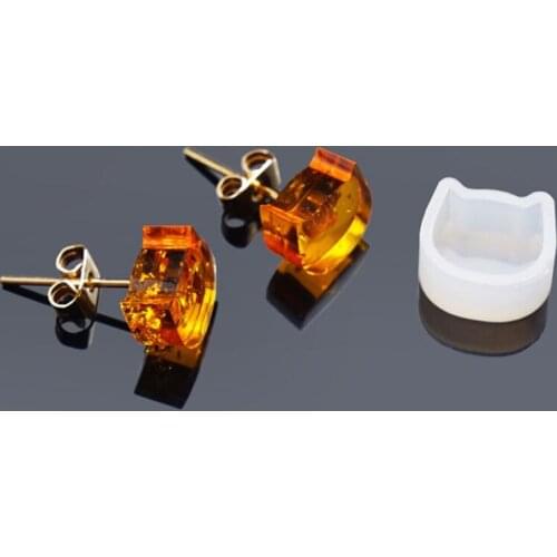 16Pcs Tiny Silicone Round Cat Sqaure Molds Jewelry Earring Necklace Pendant Mold Resin Casting Jewelry Making Tools