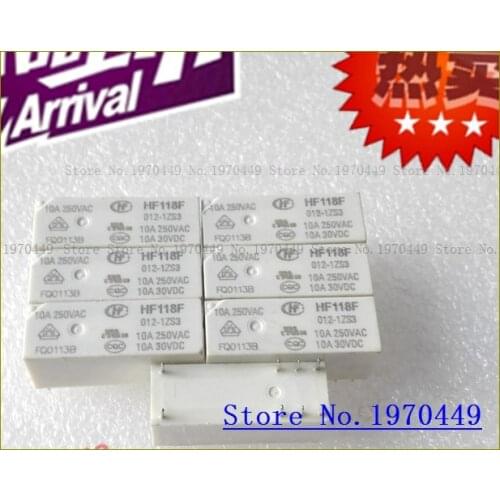 HF118F 012-1ZS3 12VDC 10A/250VAC