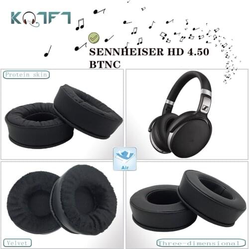KQTFT Protein skin Velvet Replacement EarPads for SENNHEISER HD 4.50 BTNC Headphones Ear Pads Parts Earmuff Cover Cushion Cups