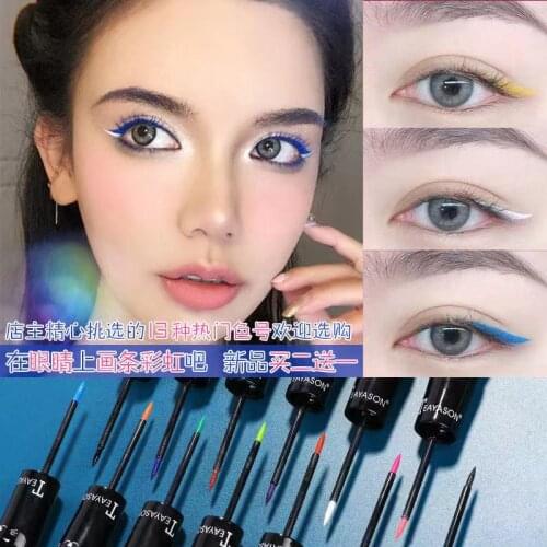 Colorful Neon Eyeliner Pencil Stamps Seal Quick Dry Waterproof Long Lasting Pigmented Eye Liner Pen Cosmetic Makeup Tools