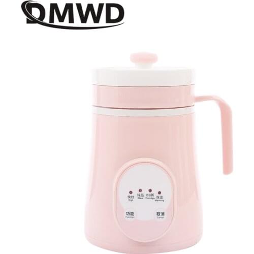 DMWD 600ML Mini Multi-function Electric Kettle Health Preserving Pot ceramic Boiled Tea dessert soup porridge Warm Kettle 220V