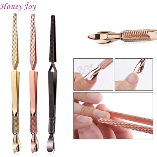 3 Way Magic Multi-Functional Manicure Pedicure C-curve Pinching Tool Cuticle Pusher Nail Art Pincher for Acrylic UV Gel Nails