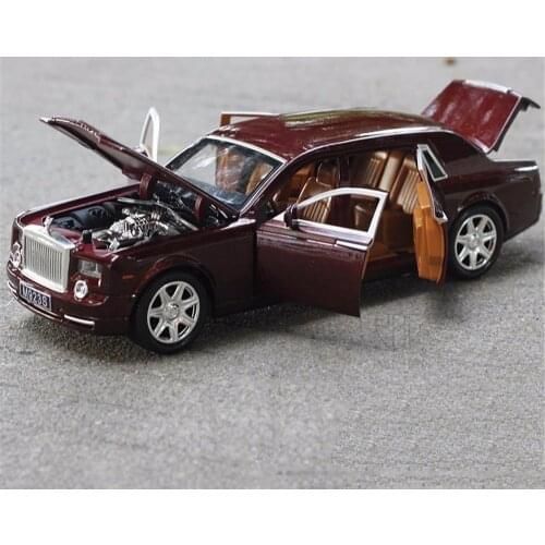 1/24 Car Model Rolls-Royce Phantom Lengthened Cohes Diecast Alloy Sixdoor model Light Models High Simulation Toy Gift Collection