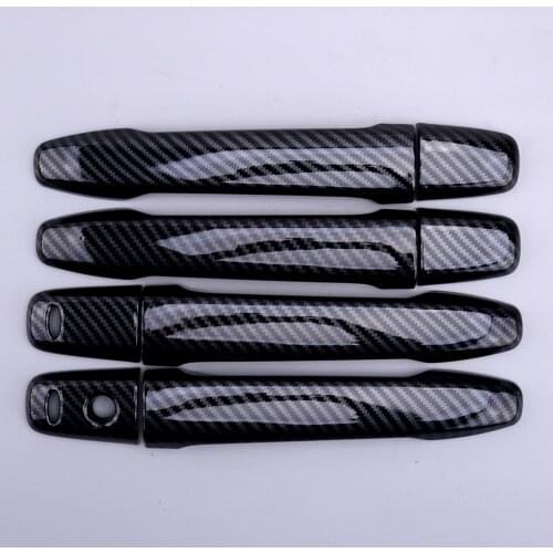 1Set Carbon Fiber Style ABS Exterior Door Handle Cover Trim Fit For Mitsubishi Outlander Sport Lancer