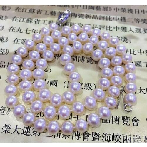 7-8 natural freshwater pearls round nearly flawless surface light brightness seawater pearl genuine gift 925 silver clasp