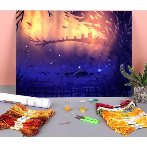 Scenery Sweet Forest Printed Canvas 11CT Cross-Stitch Full Kit DIY Embroidery DMC Threads Handmade Craft Handicraft Needle